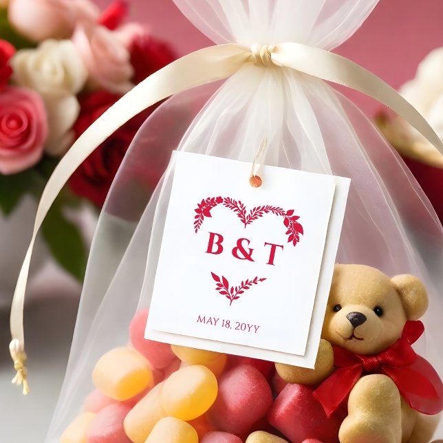 Chic Wildflowers & Branches Heart Shape Initials Rubber Stamp (Chic Wildflowers & Branches Heart Shape Initials Rubber Stamp.)