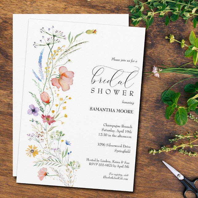 Chic Wildflowers Bridal Shower Invitation (Creator Uploaded)