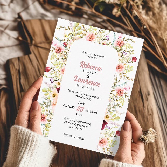 Chic wildflowers meadows wedding invitation (Creator Uploaded)