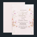 Chic Wildflowers Pink Watercolor Sweet 16 Invitation<br><div class="desc">Announce your upcoming Sweet 16 birthday with our pretty botanical garden invitations,  featuring pretty and charming pink flowers,  purple and yellow blooms with greenery.</div>