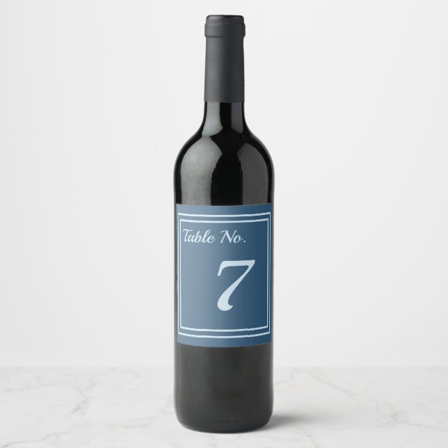 Chic Wine Label Table Number (Front)