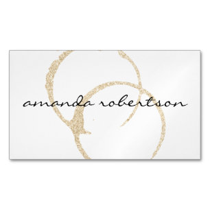 Chic Wine Stain Magnetic Business Card