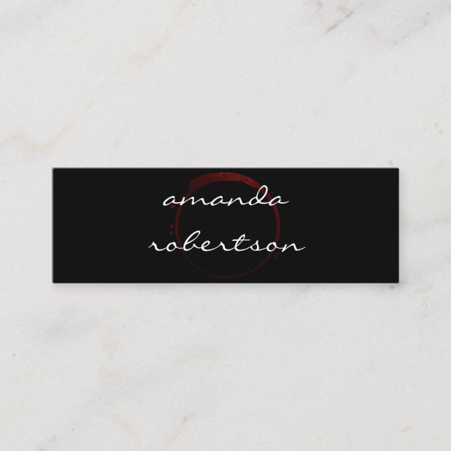 Chic Wine Stain Mini Business Card (Front)