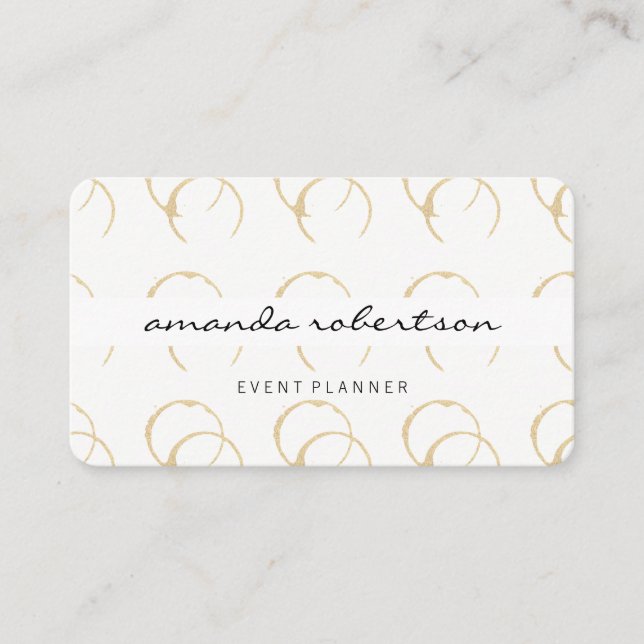 Chic Wine Stain Pattern Business Card (Front)