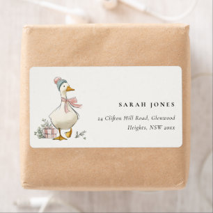 Chic Winter Goose Christmas Holiday Address