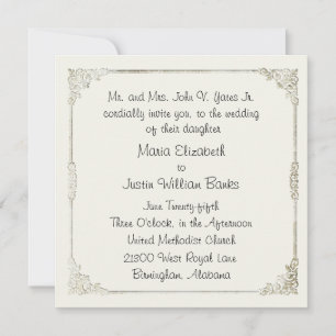 Chic Winter White Wedding Invitation
