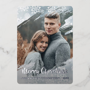 Chic Winter Wonderland Snow Pattern Silver Gold