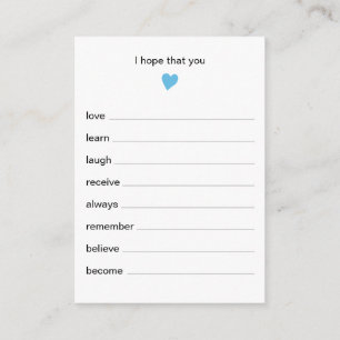 Chic Wishes For Baby Boy Shower Game Enclosure Card