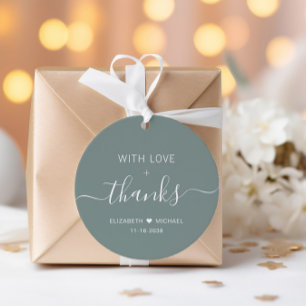 Chic With Love Sage Green Wedding Thank You Favour Tags