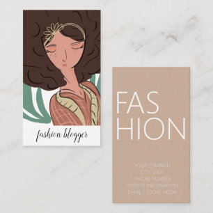 Chic Woman Plant Lover Blogger Business Card