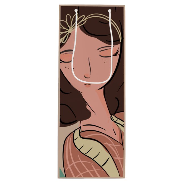 Chic Woman Plant Lover Blogger     Wine Gift Bag (Front)