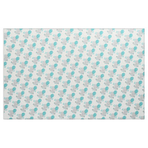 Chic Wood Teal Elephant Gender Neutral Baby Fabric