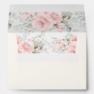 Chic Woodland Animals Blush Floral Greenery A7 Envelope