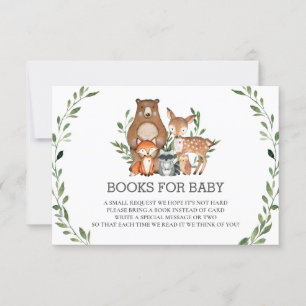 Chic Woodland Animals Greenery Books for Baby Card
