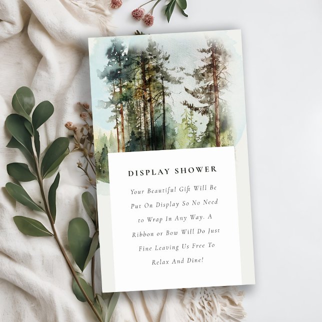 Chic Woodland Forest Display Shower Baby Shower Enclosure Card (Creator Uploaded)