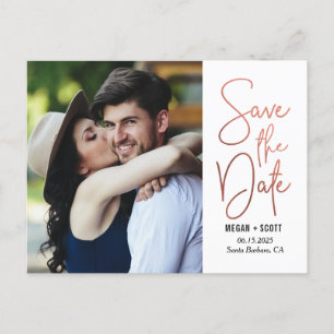 Chic Writing EDITABLE COLOR Save The Date Postcard