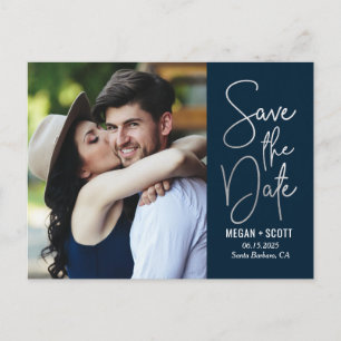 Chic Writing EDITABLE COLOR Save The Date Postcard