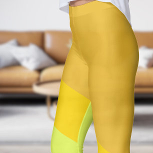 Chic Yellow and Gold Angles Leggings