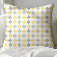 Chic Yellow and Grey Diamonds Pattern