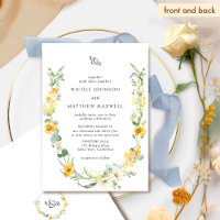 Chic Yellow and White Floral Monogram Wedding