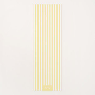 Chic Yellow Banana Mania White Stripe Line Custom  Yoga Mat