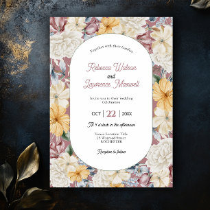 Chic yellow botanical garden wedding invitation