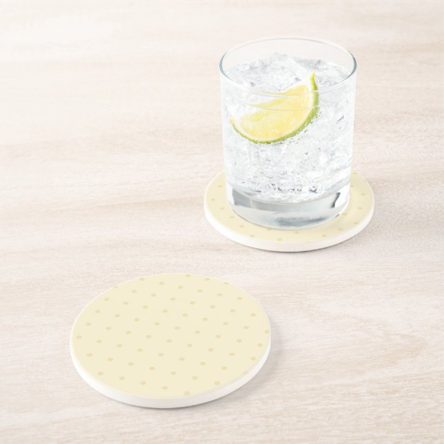 Chic Yellow Dots Coaster (Side)