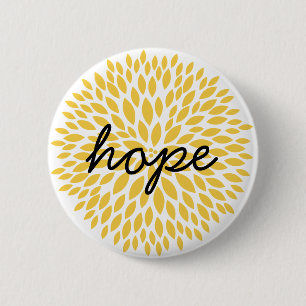Chic Yellow Floral 6 Cm Round Badge