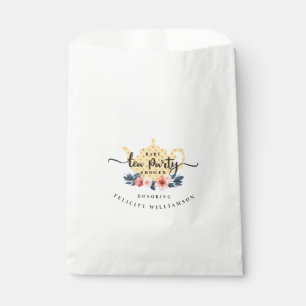 Chic Yellow Floral Vintage Tea Party Baby Shower Favour Bags