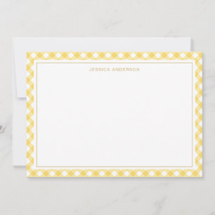 Chic Yellow Gingham Pattern Card