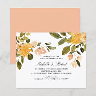 Chic Yellow green floral Wedding rehearsal dinner