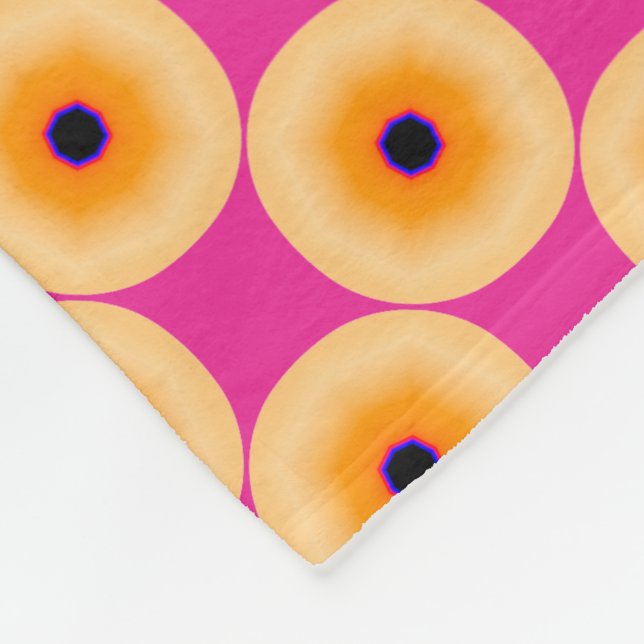 Chic Yellow Pink Polka Dot Fleece Blanket (Corner)
