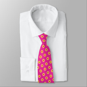 Chic Yellow Pink Polka Dot Tie