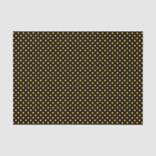 Chic Yellow Polka Dots On Black Tissue Paper