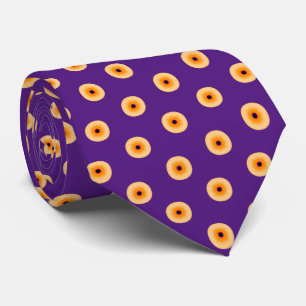 Chic Yellow Purple Polka Dot Neck Tie