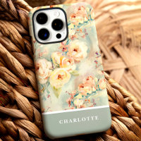 Chic Yellow Roses Custom Name Floral