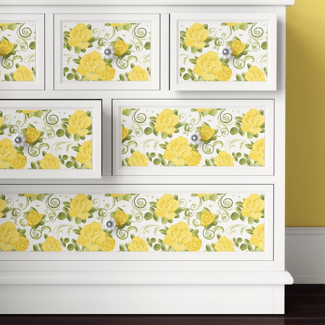 Chic Yellow Roses Floral Decoupage Tissue Paper (Creator Uploaded)