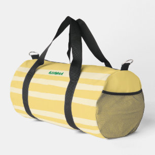 Chic Yellow Striped Summer Holiday Duffle Bag