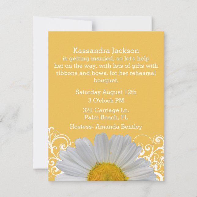 Chic Yellow with Daisy Bridal Shower Invitation (Front)