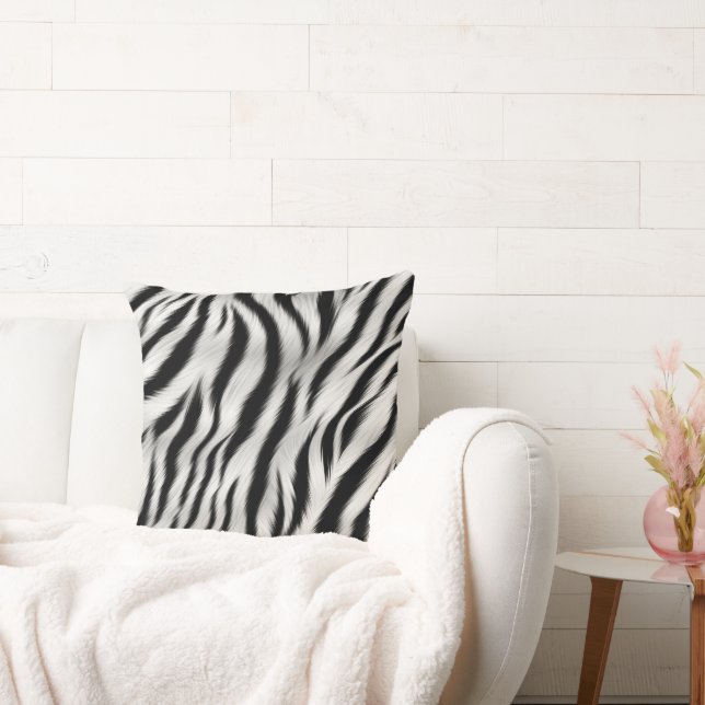Chic Zebra Animal Print Wedding Cushion (Couch)