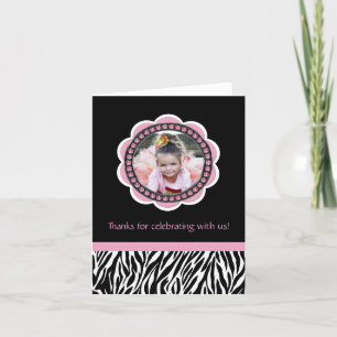 Chic Zebra Birthday Thank You Cards