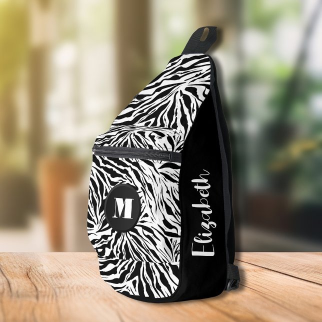 Chic Zebra Print Monogram Sling Bag (Chic Zebra Print Monogram Sling Bag)