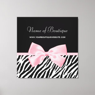 Chic Zebra Print Sign Light True Pink Ribbon
