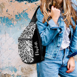 Chic Zebra Print Sling Bag<br><div class="desc">Chic black and white zebra pattern is printed on the front of this sling bag with your name on the side. Create for yourself or give as a gift.</div>