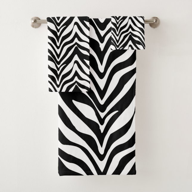 Chic Zebra Stripes Bath Towel Set (Insitu)