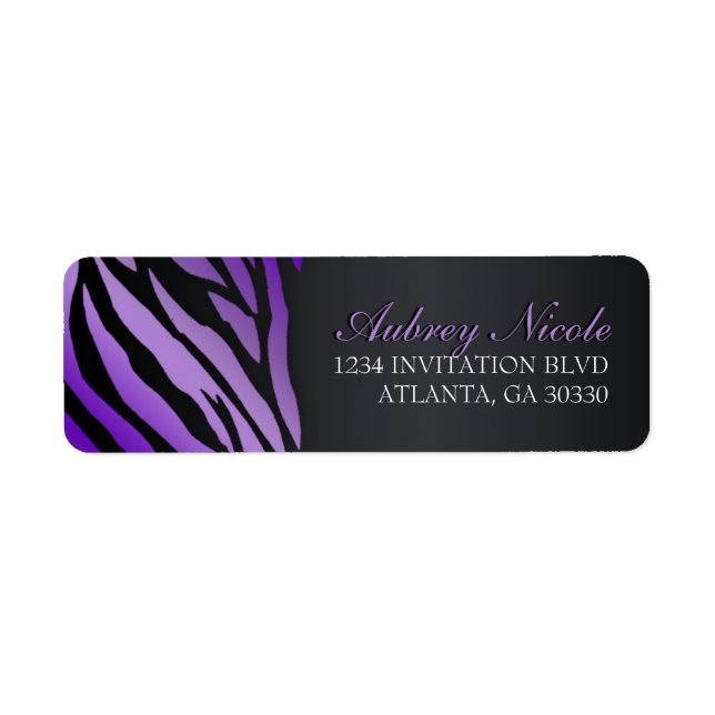 Chic Zebra Sweet Sixteen Address Labels (Front)