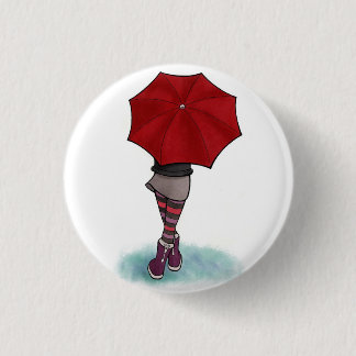 chica con paraguas 3 cm round badge