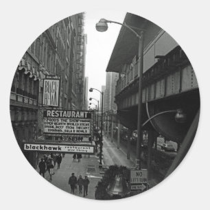 Chicago 1960's Blackhawk Restaurant Sign Street Classic Round Sticker