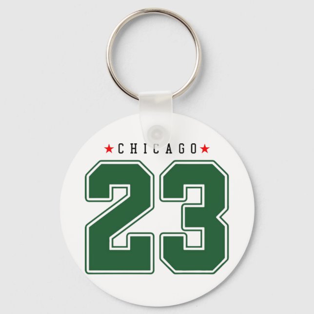 Chicago 23 Varsity Number Key Ring (Front)