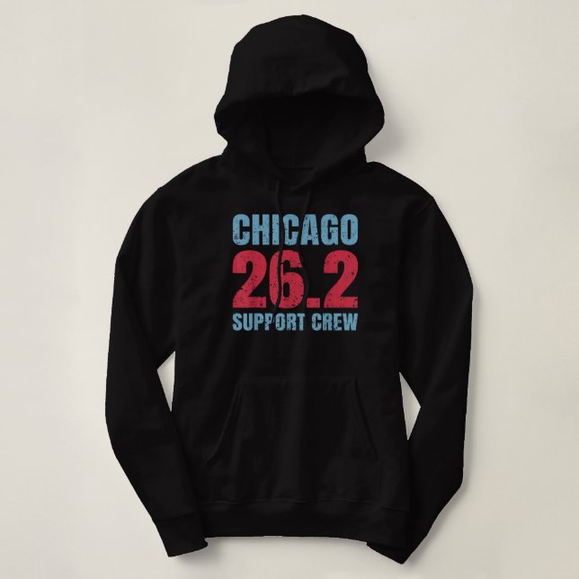 Chicago 26.2 Support Crew Marathon Running Clothin Hoodie (Design Front)